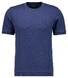 Ragman Melange Cotton Knit Round Neck Short Sleeve Trui Night Blue