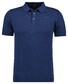 Ragman Melange Cotton Knit Short Sleeve Polo Collar Trui Night Blue