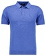 Ragman Melange Cotton Knit Short Sleeve Polo Collar Trui Royal Blue