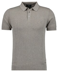 Ragman Melange Cotton Knit Short Sleeve Polo Collar Trui Walnut