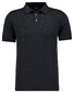Ragman Melange Cotton Knit Short Sleeve Polo Collar Trui Zwart
