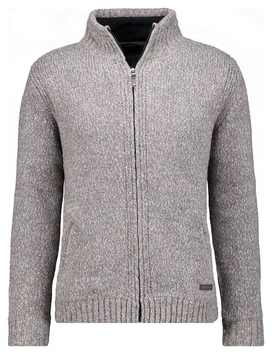 Ragman Melange High Concealed Zip Fleece Lining Vest Mocca
