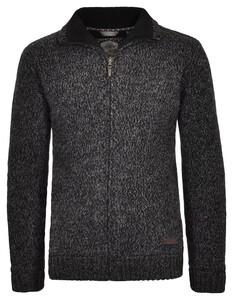 Ragman Melange High Concealed Zip Fleece Lining Vest Zwart