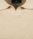 Ragman Melange Resort Collar Short Sleeve Cotton Knit Trui Beige Melange
