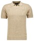 Ragman Melange Resort Collar Short Sleeve Cotton Knit Trui Beige Melange
