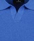 Ragman Melange Resort Collar Short Sleeve Cotton Knit Trui Royal Blue