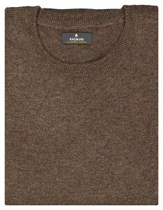 Ragman Mélange Round Neck Merino Cashmere Knit Trui Bruin