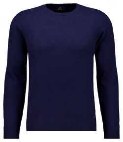 Ragman Mélange Round Neck Merino Cashmere Knit Trui Marine