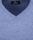 Ragman Mélange Uni Color V-Neck Merino Cashmere Knit Trui Duivenblauw