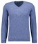Ragman Mélange Uni Color V-Neck Merino Cashmere Knit Trui Duivenblauw