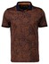 Ragman Mercerized Cotton Fantasy Leaf Pattern Polo Oker-Blauw