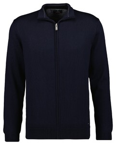 Ragman Merino Wool Knit Cardigan Vest Donker Blauw