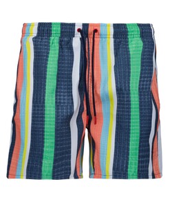 Ragman Multi Stripe Pattern Swim Short Marine-Multi