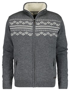 Ragman Outdoor Cardigan Teddy Lining Vest Grijs