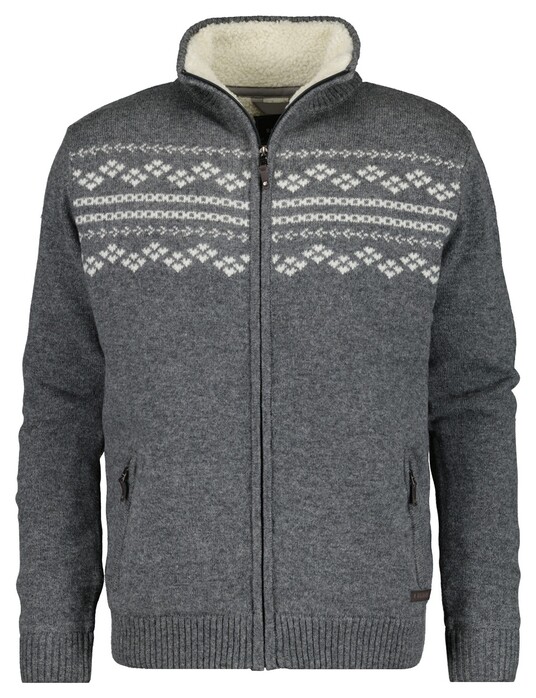 Ragman Outdoor Cardigan Teddy Lining Vest Grijs