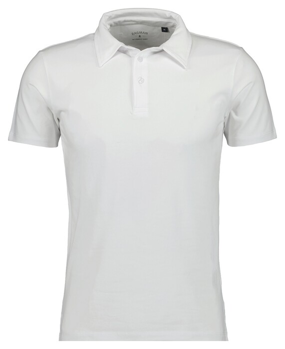 Ragman Pima Cotton Stretch Uni Color Body Fir Polo Wit