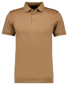 Ragman Pima Cotton Uni Color Polo Bottom Rib Chestnut