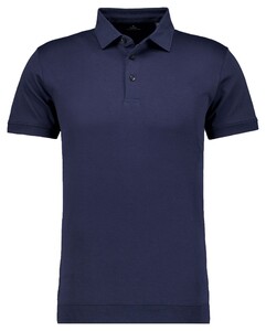 Ragman Pima Cotton Uni Color Polo Bottom Rib Donker Blauw