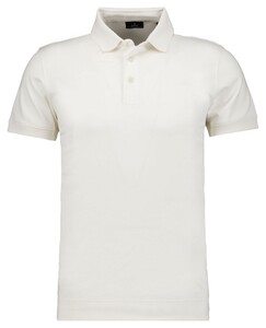 Ragman Pima Cotton Uni Color Polo Bottom Rib Ecru