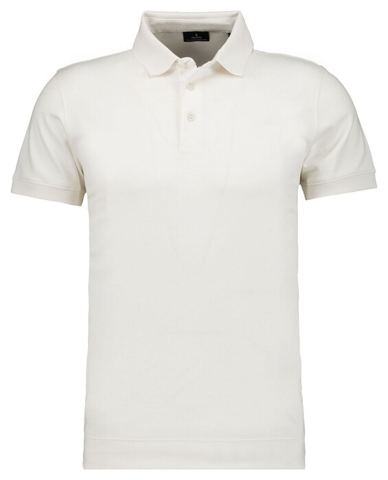 Ragman Pima Cotton Uni Color Polo Bottom Rib Ecru