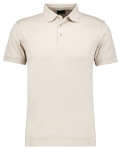 Ragman Pima Cotton Uni Color Polo Bottom Rib Licht Beige