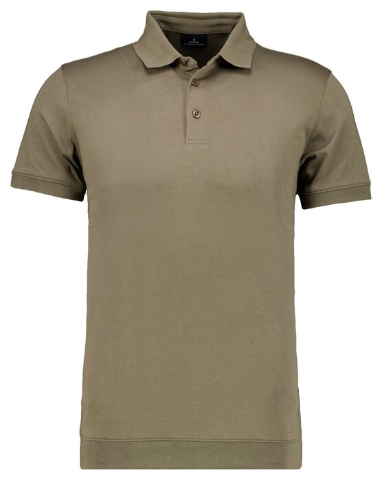 Ragman Pima Cotton Uni Color Polo Bottom Rib Mocca