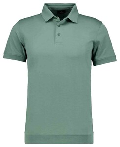 Ragman Pima Cotton Uni Color Polo Bottom Rib Poloshirt Green