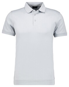 Ragman Pima Cotton Uni Color Polo Bottom Rib Silver