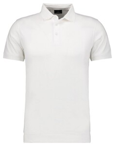 Ragman Pima Cotton Uni Color Polo Bottom Rib Wit