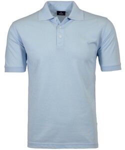 Ragman Piqué Poloshirt Uni No Logo Licht Blauw