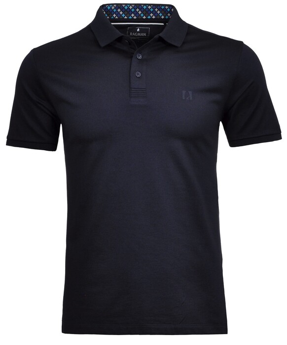 Ragman Piqué Uni Keep Dry Finish Polo Donker Blauw