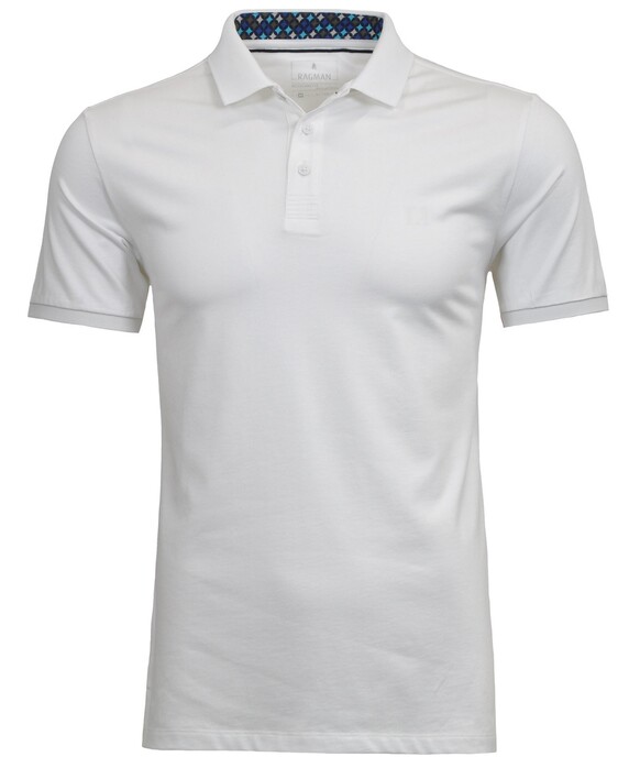 Ragman Piqué Uni Keep Dry Finish Polo Wit