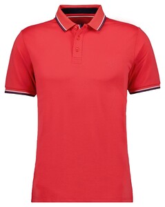 Ragman Piqué Uni Tipping Keep Dry Finish Polo Bright Red Melange