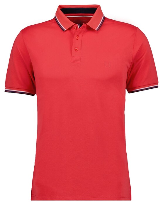 Ragman Piqué Uni Tipping Keep Dry Finish Polo Bright Red Melange