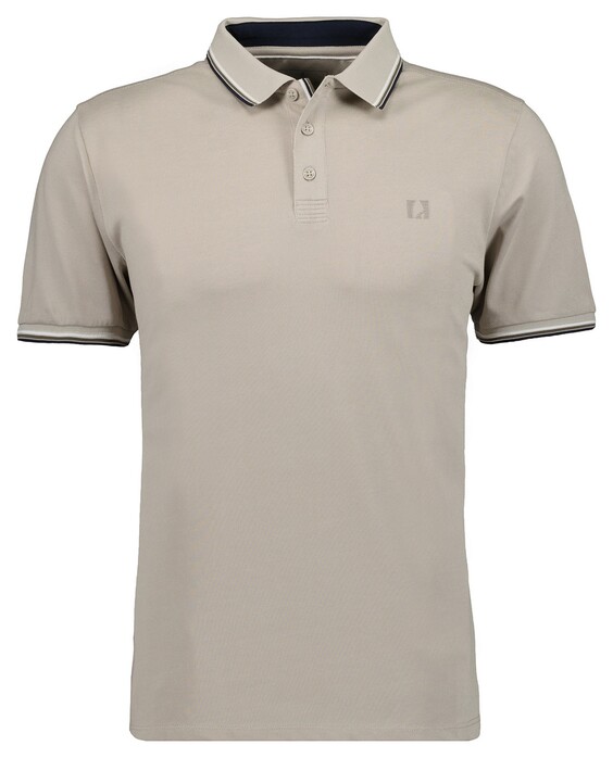 Ragman Piqué Uni Tipping Keep Dry Finish Polo Licht Beige