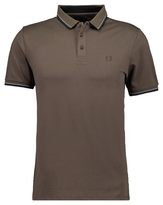 Ragman Piqué Uni Tipping Keep Dry Finish Polo Mocca