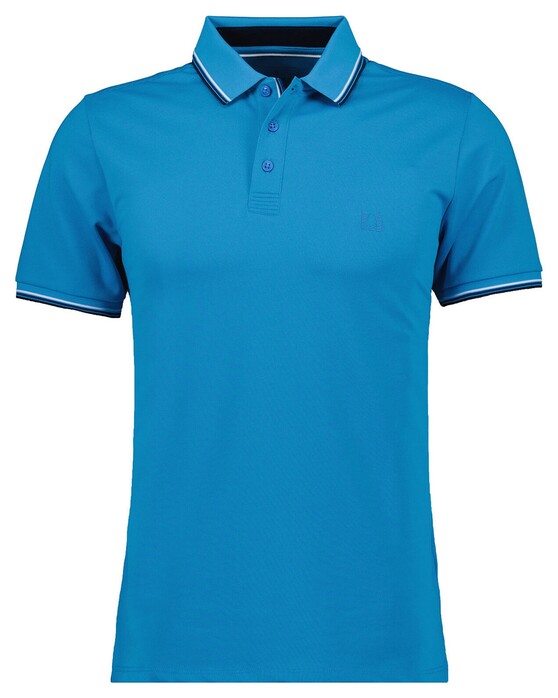 Ragman Piqué Uni Tipping Keep Dry Finish Polo Water Blue