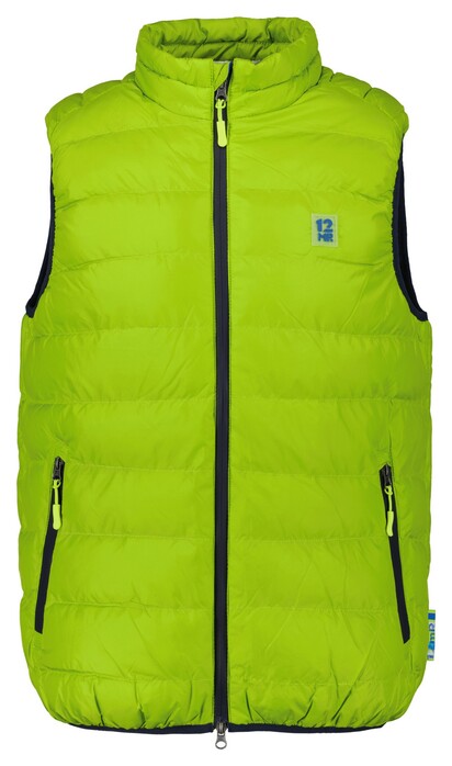 Ragman Quilted Vest Stand Up Zip Collar Body-Warmer Neon Green