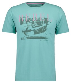 Ragman Rebel Graphic Round Neck Cotton T-Shirt Light Green