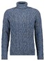 Ragman Rollneck Cable Design Pullover Blue-Grey