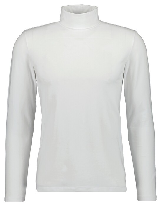 Ragman Rollneck Jersey Long Sleeve Cotton Subtle Stretch Body Fit T-Shirt Wit