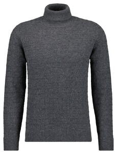 Ragman Rollneck Structure Knit Merino Cashmere Trui Antraciet