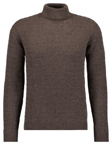 Ragman Rollneck Structure Knit Merino Cashmere Trui Bruin