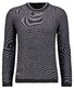 Ragman Round Neck Cotton Cashmere Bicolor Stripe Knit Trui Antraciet
