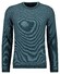 Ragman Round Neck Cotton Cashmere Bicolor Stripe Knit Trui Donker Groen