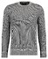 Ragman Round Neck Cotton Cashmere Bicolor Stripe Knit Trui Licht Grijs