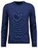 Ragman Round Neck Cotton Cashmere Bicolor Stripe Knit Trui Marine