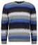 Ragman Round Neck Striped Cotton Cashmere Trui Taupe-Blue