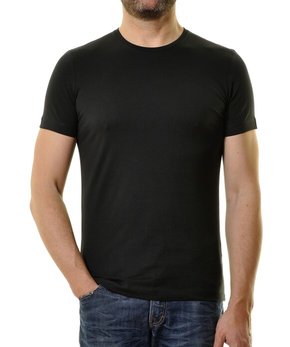 Ragman Round Neck Uni Bodyfit T-Shirt Black