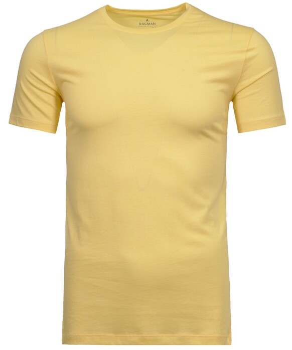 Ragman Round Neck Uni Bodyfit T-Shirt Geel